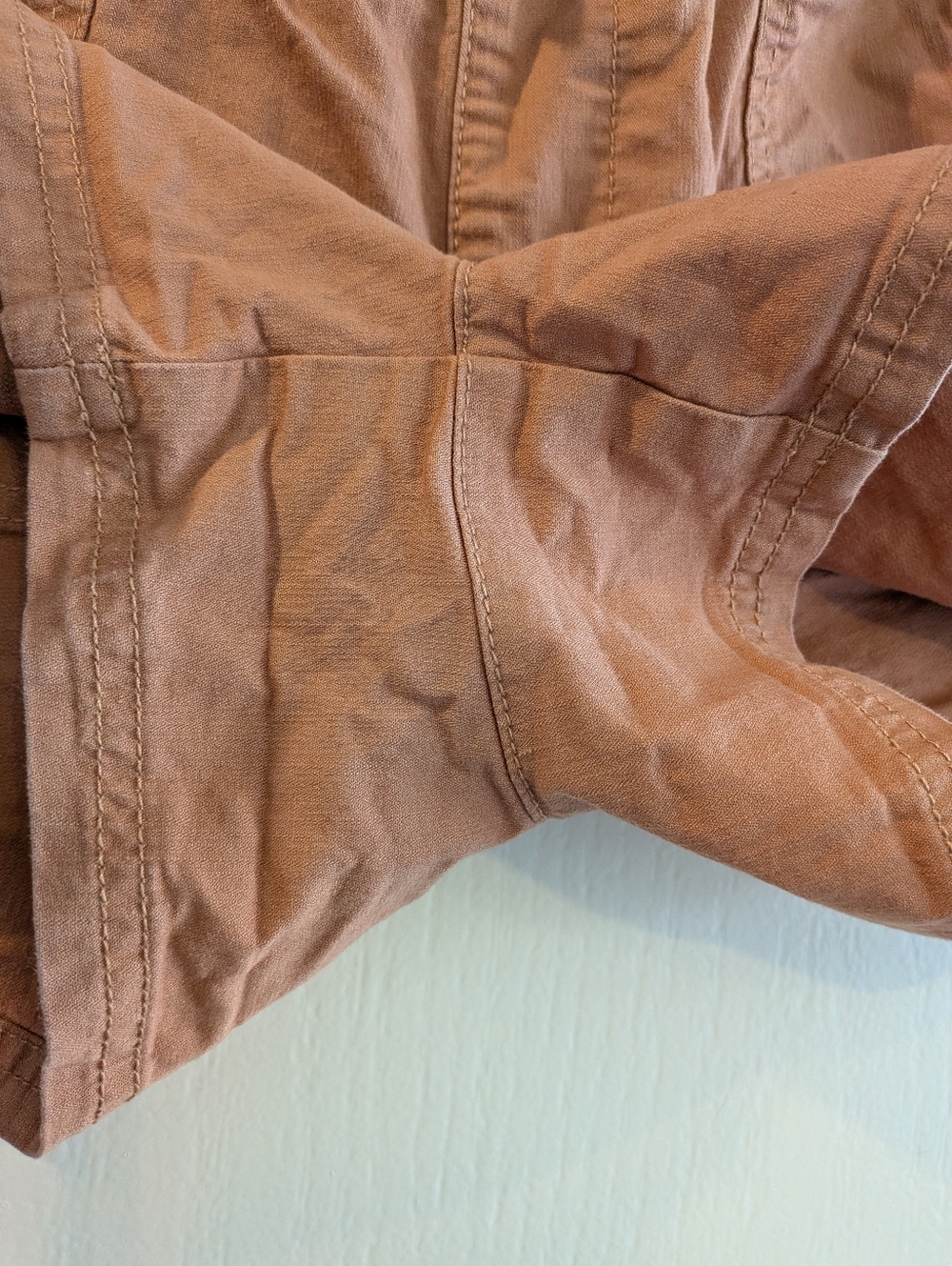 Pact Woven Twill Drawstring Shorts Organic Cotton Pink Clay Pull On Size M - Picture 8 of 12